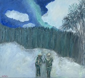 Nordlys i fullmåne