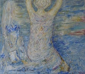 Mother and Child taking a swim